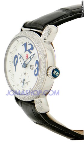 replica Michele CSX Blue Diamond Black Strap Ladies Watch MWW03E000066 WATCHES 1