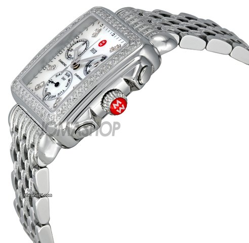 Michele Deco Day Chronograph Stainless Steel with Diamonds Ladies Watch MWW06P000116 WATCHES 2