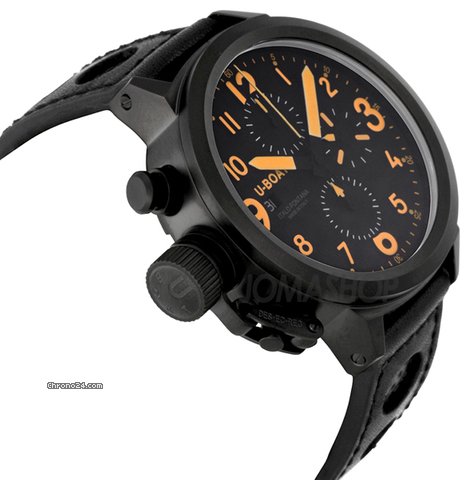 U-Boat Flight Deck CAB Automatic Chronograph Black Leather Mens Watch 6254 WATCHES 2