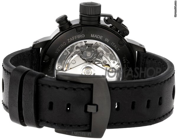 replica U-Boat Flight Deck CAB Automatic Chronograph Black Leather Mens Watch 6254 WATCHES 1