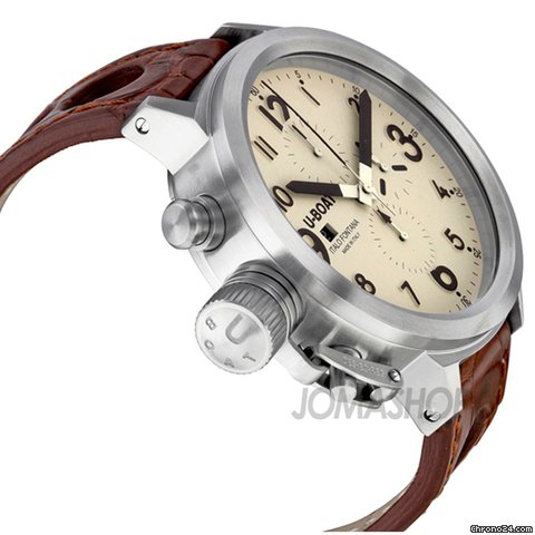 U-Boat Flightdeck Beige Stainless Steel Leather Automatic Mens Watch 6118 WATCHES 2