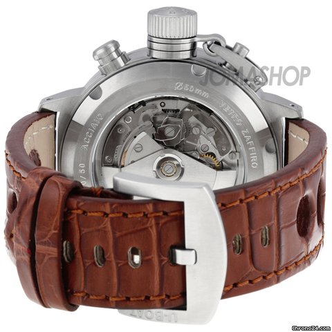 replica U-Boat Flightdeck Beige Stainless Steel Leather Automatic Mens Watch 6118 WATCHES 1