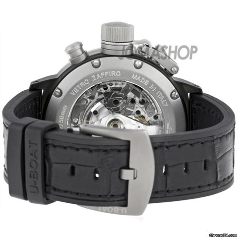 replica U-Boat Flightdeck Black Titanium Rubber Automatic Mens Watch 5417 WATCHES 1