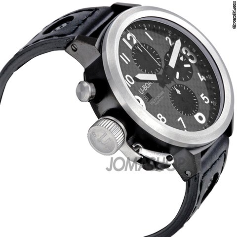 U-Boat Flightdeck Automatic Black Leather Strap Mens Watch 6451 WATCHES 2