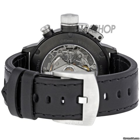 replica U-Boat Flightdeck Automatic Black Leather Strap Mens Watch 6451 WATCHES 1