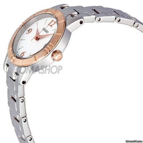 Seiko Silver Dial Rose Gold-tone Bezel Ladies Watch SXDE36 WATCHES 2