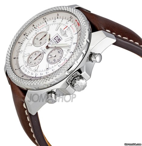 Breitling Bentley 6.75 Silver Stainless Steel Leather Automatic Mens Watch A4436412-G679BRLD WATCHES 2