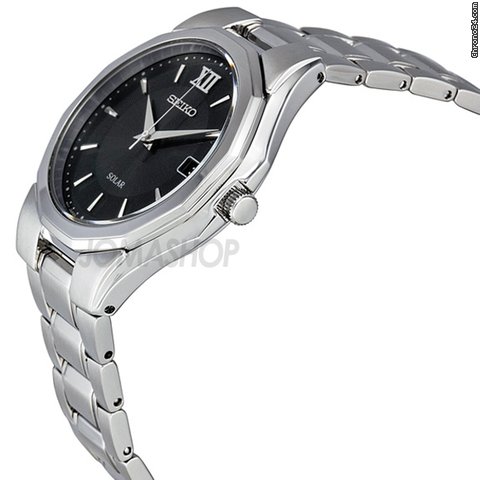 Seiko Solar Black Stainless Steel Mens Watch SE-SNE155 WATCHES 2