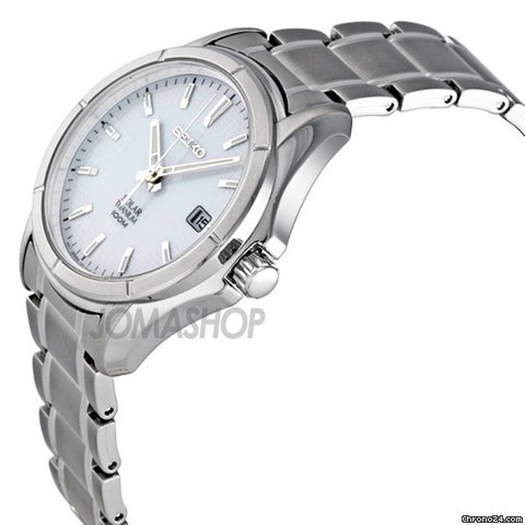 Seiko White Dial Grey Titanium Mens Watch SNE139 WATCHES 2