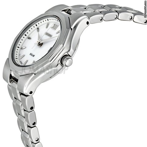 Seiko White Dial Solar Power Stainless Steel Ladies Watch SUT053 WATCHES 2