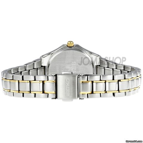 replica Seiko White Dial Two-tone Solar Power Ladies Watch SUT054 WATCHES 1