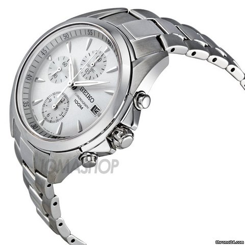 Seiko White Dial Chronograph Stainless Steel Ladies Watch SNDY29 WATCHES 2