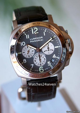 replica Panerai PAM 121 Luminor Marina Chronograph Grey Dial LTD 40 mm WATCHES 1 