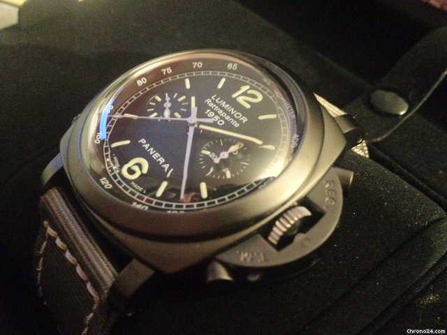 replica Panerai 1950 rattrappante PVD WATCHES 1