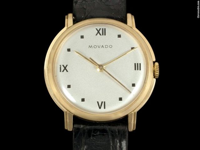 Movado 1940's MOVADO Vintage Mens Midsize Dress Watch - 14K GOLD WATCHES 2