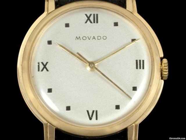 replica Movado 1940's MOVADO Vintage Mens Midsize Dress Watch - 14K GOLD WATCHES 1