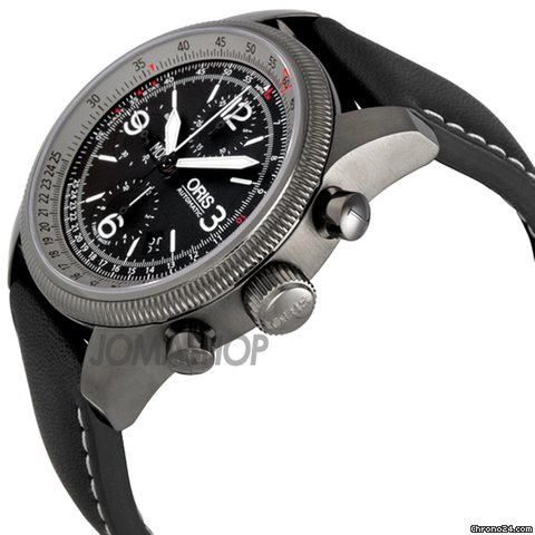 Oris Big Crown X1 Calculator Black Dial Chronograph Leather Mens Watch 675 7648 4264LS WATCHES 2