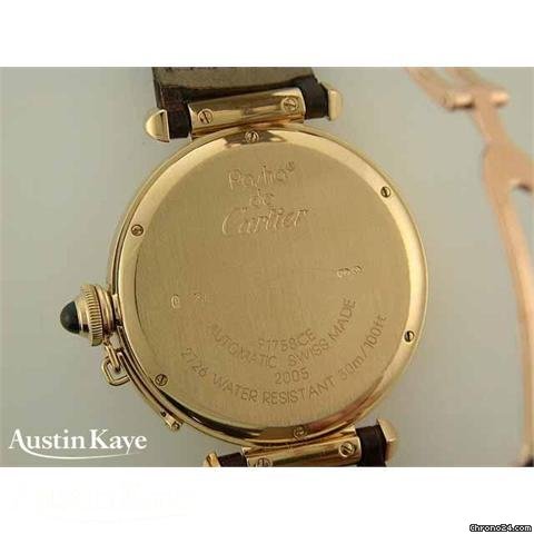 replica Cartier Pasha 18ct Gold automatic on strap WATCHES 1 