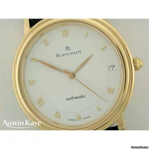 Blancpain 18ct gold automatic on strap WATCHES 2