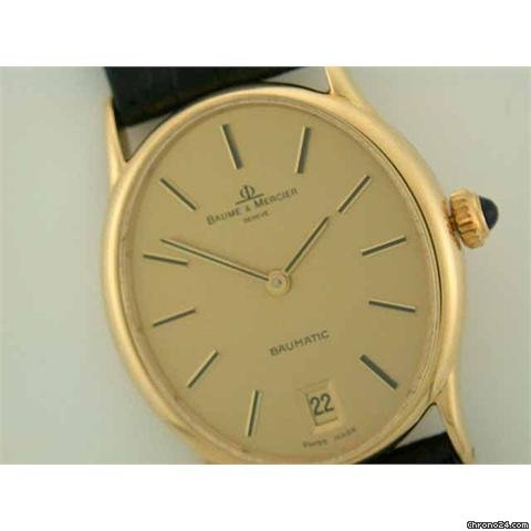 replica Baume & Mercier & Baumatic 18ct gold automatic on strap WATCHES 1 