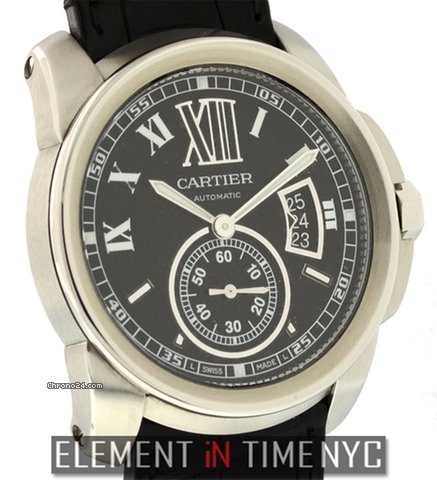 Cartier Calibre Stainless Steel Black Dial 42mm W7100041 B+P WATCHES 2