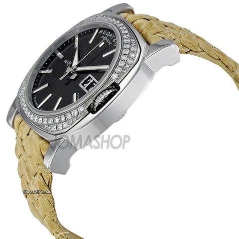Bedat & Co No. 8 Black Dial Woven Alligator Leather Strap Mens Watch 888.048.310 WATCHES 2