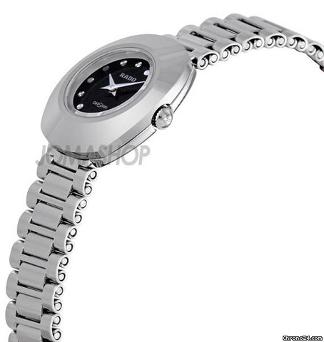 Rado Original Black Diamond Dial Stainless Steel Ladies Watch R12558153 WATCHES 2