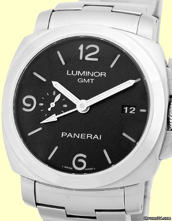 Panerai Gent's Stainless Steel 44mm Luminor 1950 3 Days GMT PAM 329 WATCHES 2