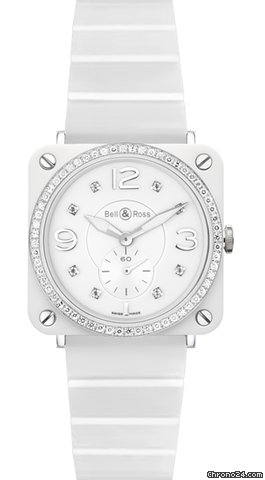 Bell & Ross BRS White Ceramic Phantom Diamond Bracelet Watches Watch