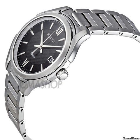 Seiko Black Dial Stainless Steel Mens Watch SGEF69 WATCHES 2