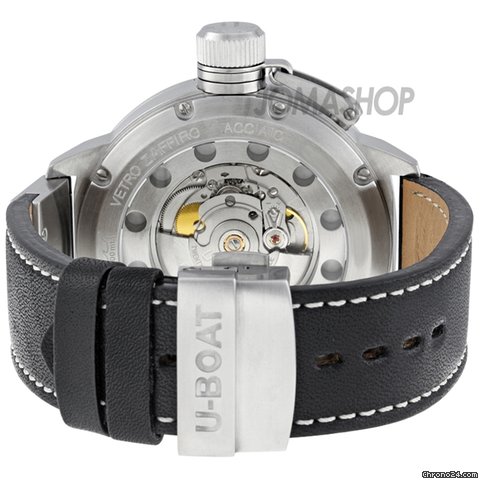replica U-Boat Classico As Beige Dial Automatic Black Leather Mens Watch 5571 WATCHES 1