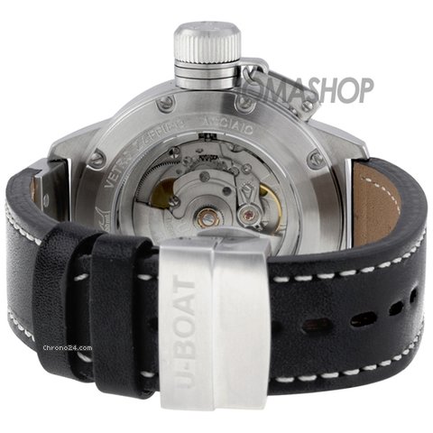 replica U-Boat Classico Beige Dial Automatic Black Leather Mens Watch 5565 WATCHES 1