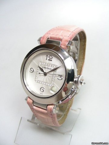 Cartier Pasha white gold/or blanc cadran silver diamants/ diamonds dial WATCHES 2