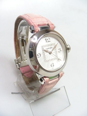 replica Cartier Pasha white gold/or blanc cadran silver diamants/ diamonds dial WATCHES 1