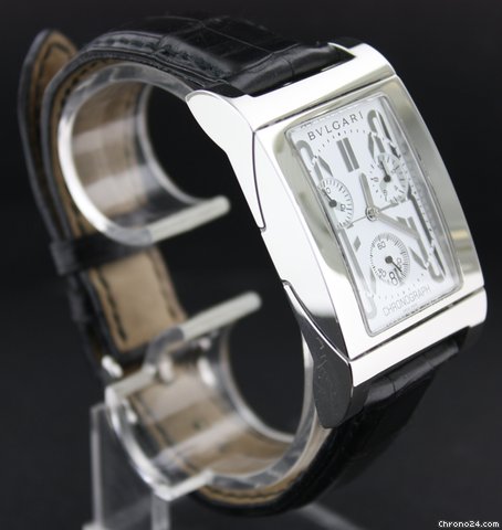 Bulgari Rettangolo Chronograph with crocodile strap WATCHES 2