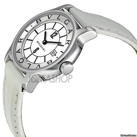 Bulgari Solotempo White Dial White Leather Strap Ladies Watch ST29WSLDW WATCHES 2