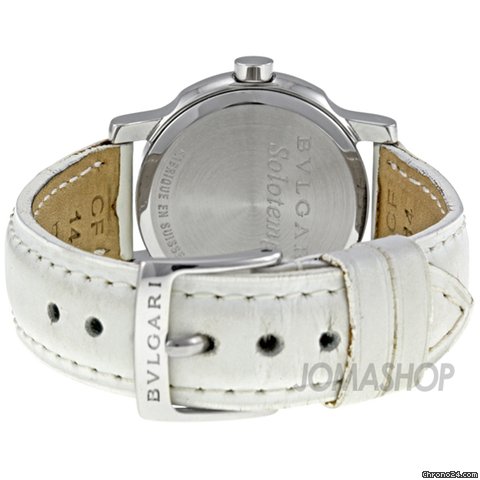 replica Bulgari Solotempo White Dial White Leather Strap Ladies Watch ST29WSLDW WATCHES 1