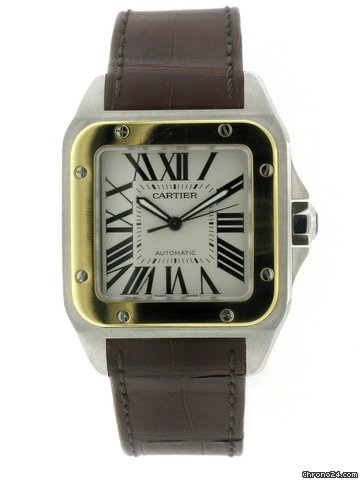 Cartier Santos 100 Large 18kt Yellow Gold-Steel Mens xl W20072X7 WATCHES 2
