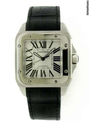 Cartier Santos 100 Large Steel/leder Mens XL W20073X8 WATCHES 2