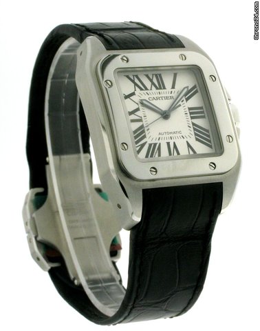 replica Cartier Santos 100 Large Steel/leder Mens XL W20073X8 WATCHES 1