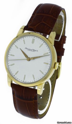 IWC Schaffhausen Handaufzug sto gesichertes Werk 750/Gelbgold an Lederband WATCHES 2