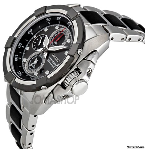 Seiko Velatura Black Dial Chronograph Stainless Steel Mens Watch SNAA93 WATCHES 2
