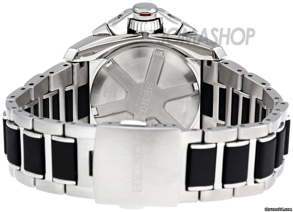 replica Seiko Velatura Black Dial Chronograph Stainless Steel Mens Watch SNAA93 WATCHES 1