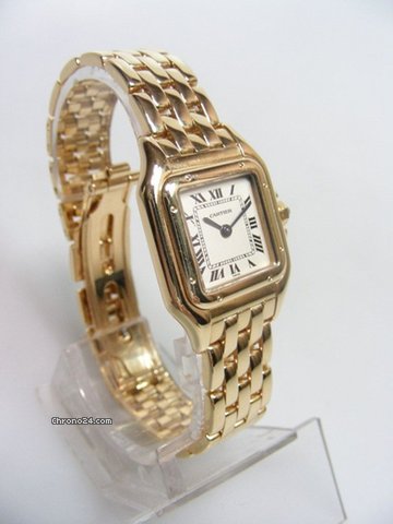 replica Cartier PanthEre lady size full yellow gold cadran silver WATCHES 1