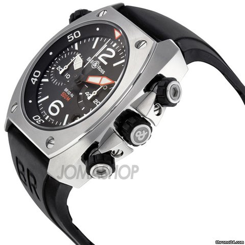 Bell & Ross Marine Automatic Chronograph Black Rubber Mens Watch BR02-CHR-BL-ST WATCHES 2