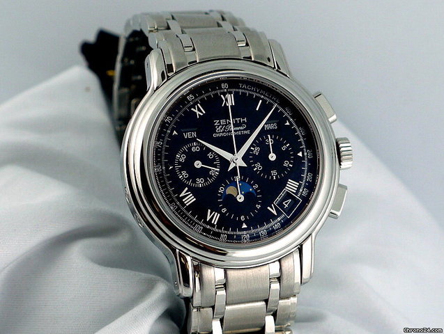 replica Zenith Chronomaster Moon Black SS/SS French WATCHES 1