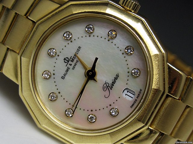 Baume & Mercier Riviera mit Brillantbesatz aus 750/18K Gelbgold WATCHES 2