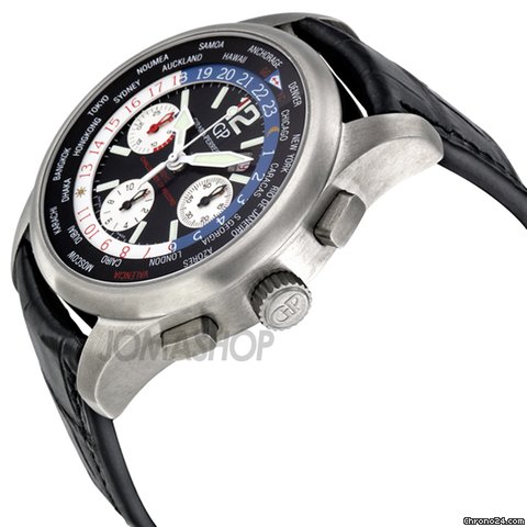 Girard Perregaux WWTC Automatic Black Titanium Leather Mens Watch 4980021657FK6A WATCHES 2
