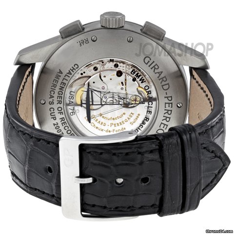 replica Girard Perregaux WWTC Automatic Black Titanium Leather Mens Watch 4980021657FK6A WATCHES 1