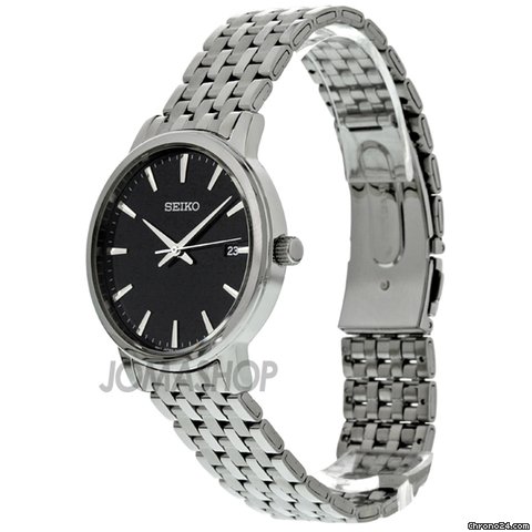 Seiko Black Dial Stainless Steel Mens Watch SGEF89 WATCHES 2